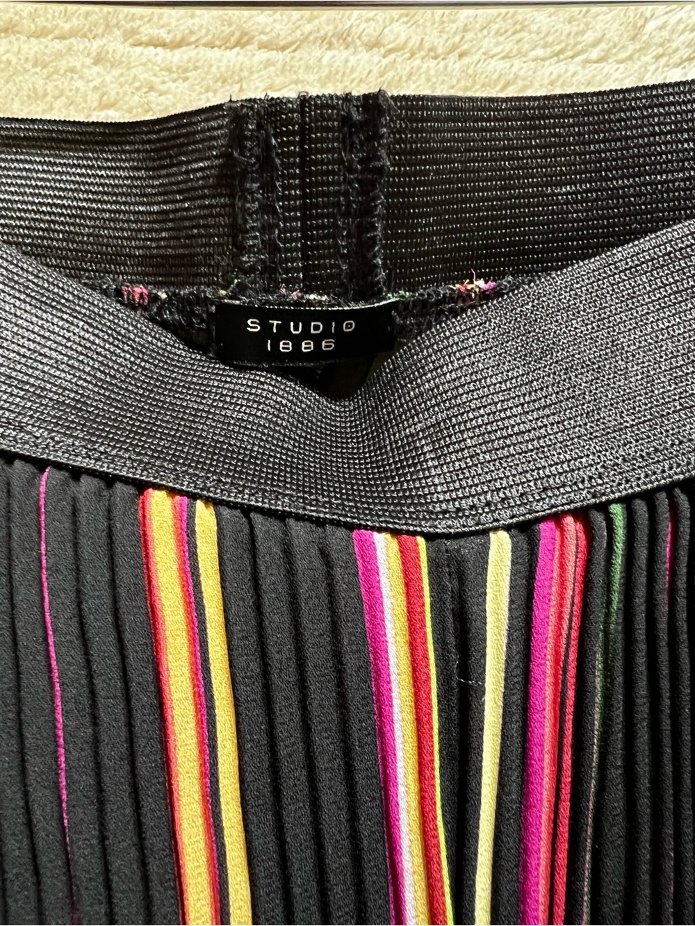 NWT Studio 1886 Pleated Wide Leg Crop Pants Colorful Stripe Pull On 3X - Picture 4 of 7